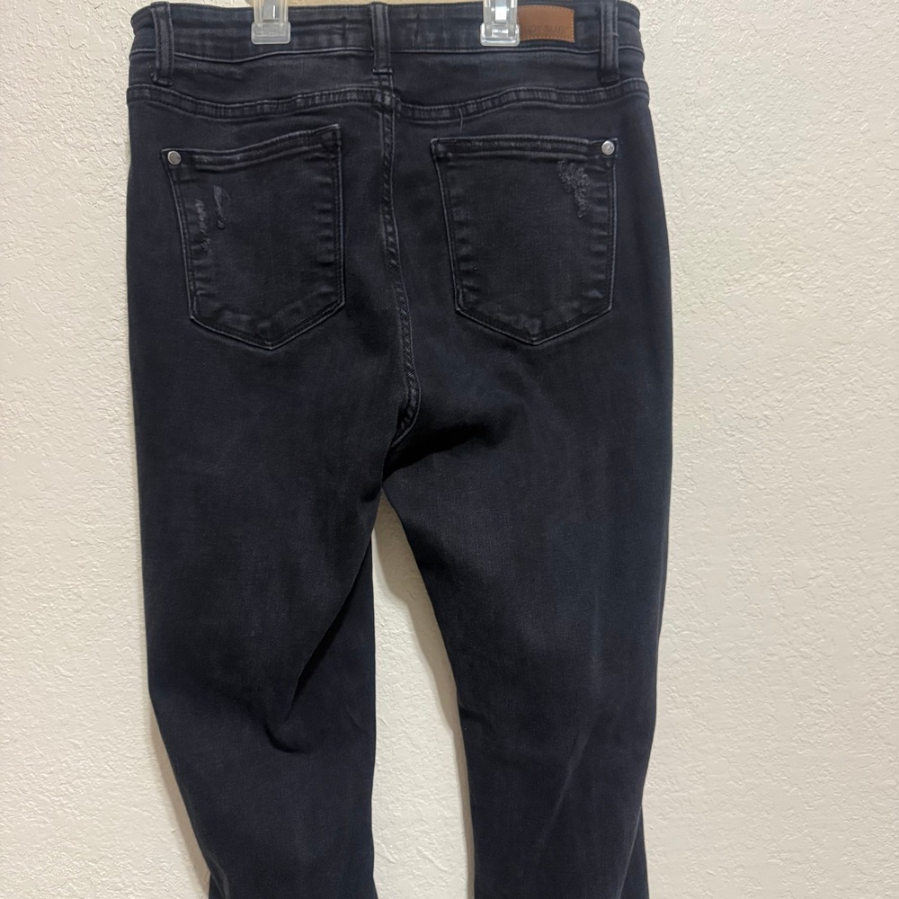Judy Blue Black Distressed High Rise Boyfriend Jeans JB82161BK Size‎ 9/29 - Picture 11 of 16